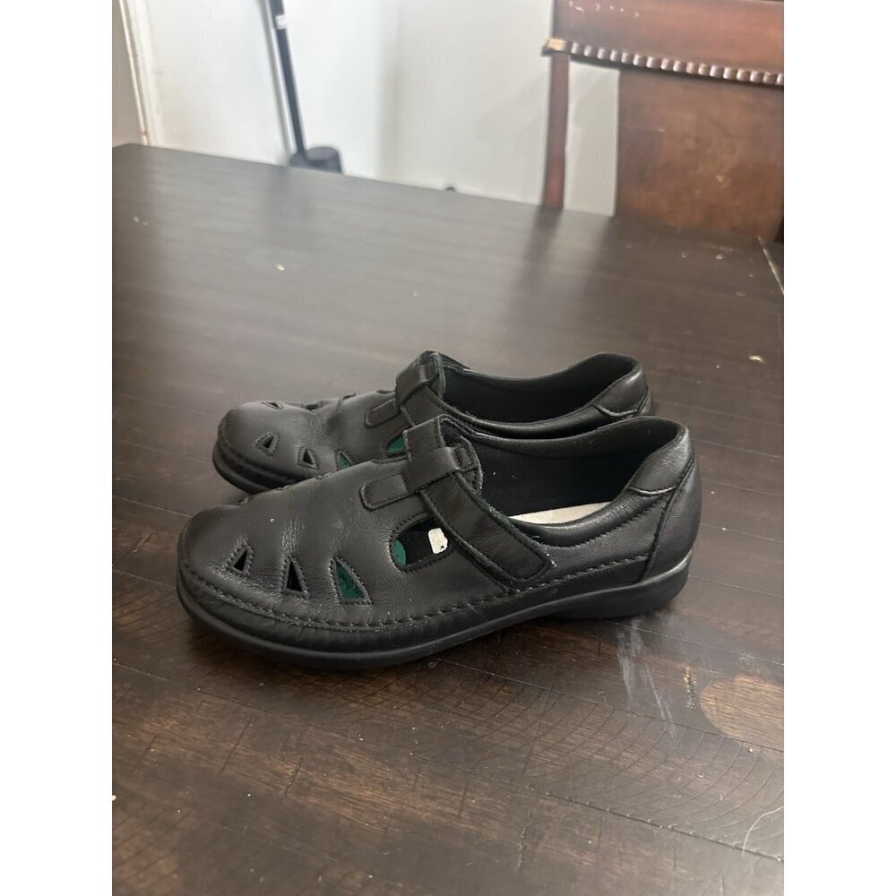 SAS Women's Roamer Mary Jane Comfort Walking Shoes Size 6.5 N No Insoles Black